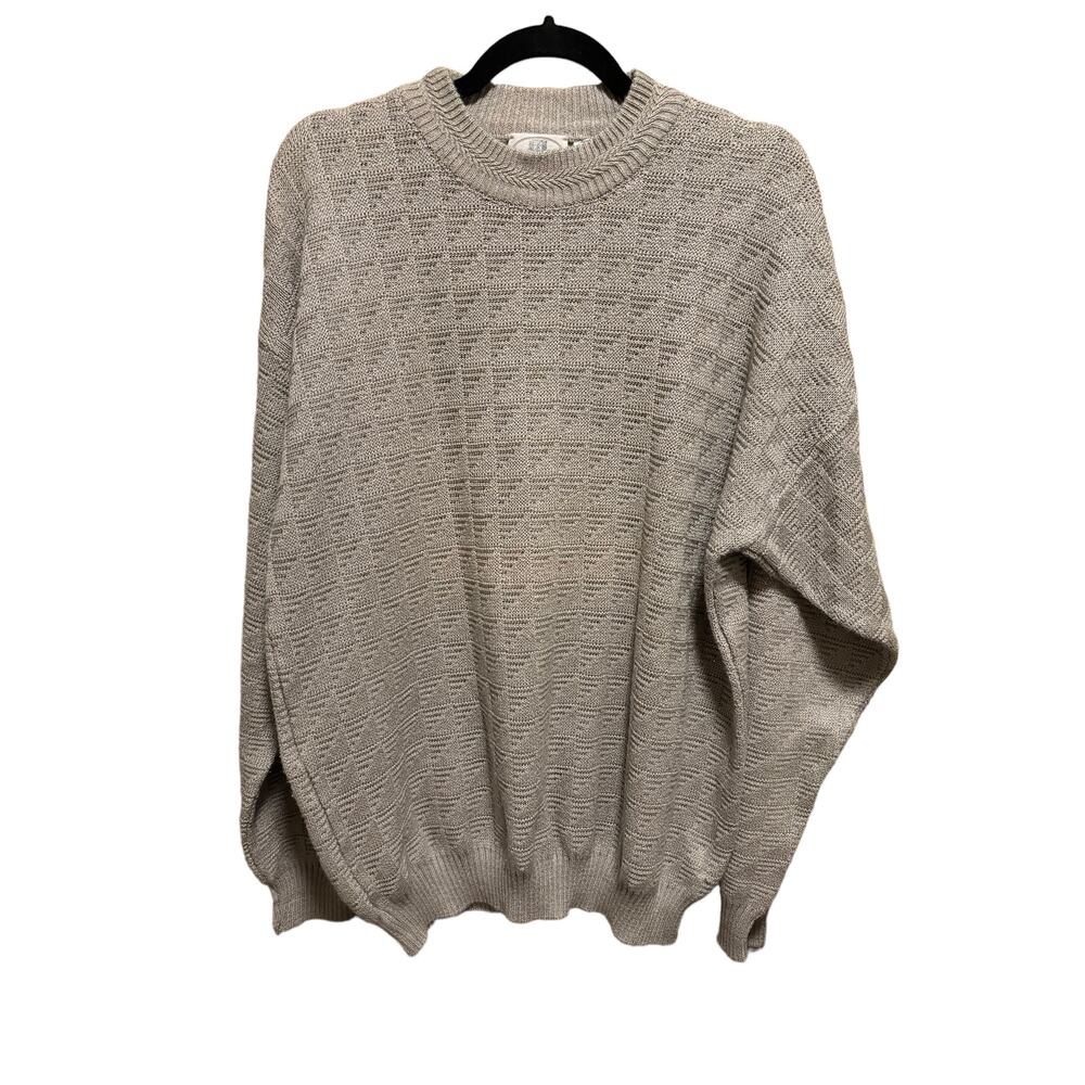 Vintage Pronto Uomo Italian Made Sweater Men's Size LT Pullover Khaki L Tall - Picture 2 of 12